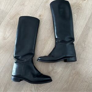Women's Equestrian Tall Leather Riding Boots sz 38 - Black